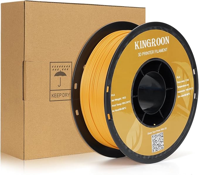Kingroon Orange PLA Filament 1.75mm 3D Printer Filament Orange Pla Filament 1kg Filament Dimensional Accuracy +/- 0.02mm, Fit Most FDM Printer