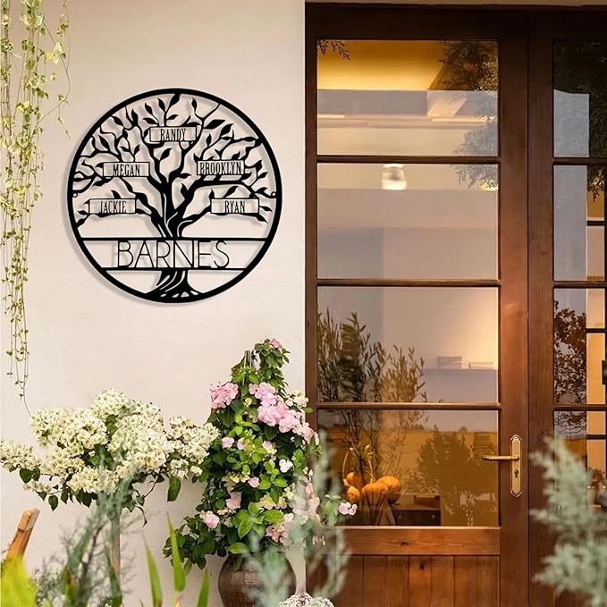 Personalized Tree of Life Metal Sign Wall Art Decor, Custom Wedding Gifts for Couples, Custom Family Name Sign, Christmas Valentine's Day Housewarming Gifts