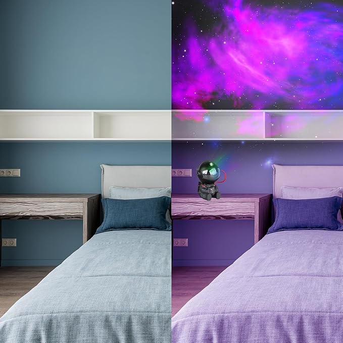 Astronaut Star Projector, Star Projector Galaxy Light for Kids，8 Modes Remote and 270° Adjustable Led Lights for Bedroom, Girls Room Decoration, Home Theater, Ceiling, Timer(Original Black)