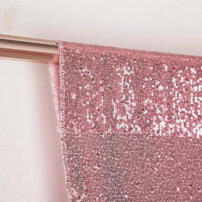 Poise3EHome 2 Panels 2ft x 8ft Fuchsia Pink Sequin Backdrop Curtains for Wedding Party Xmas Decoration