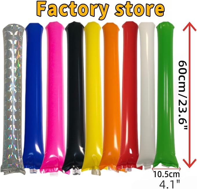 40pcs Round headTeam Spirit Boom Sticks Thunder Sticks Cheering Sticks Team Spirit Plastic Cheerleading Spirit Stick Clapper Inflatable Noise Maker Sports Supply (Green)