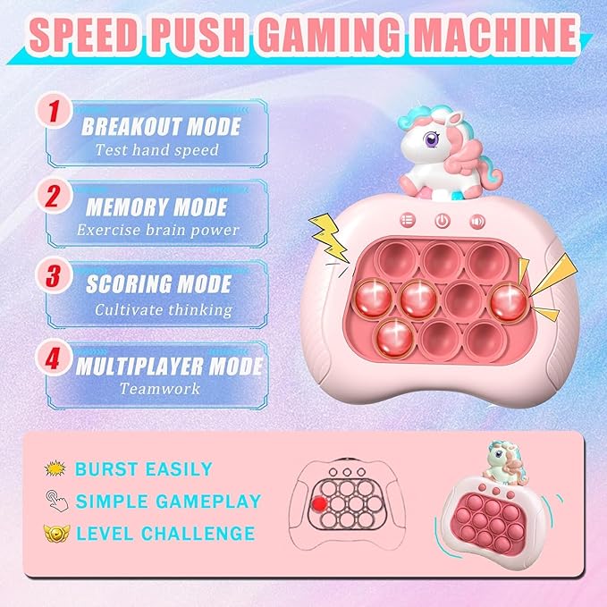 Kindegarten Graduation Gifts,Unicorn Quick Push Pop Game,Unicorn Bubble Pop Game,Handheld Puzzle Game Sensory Toys Preschool Class of 2025 Graduation Toy Boy Girls