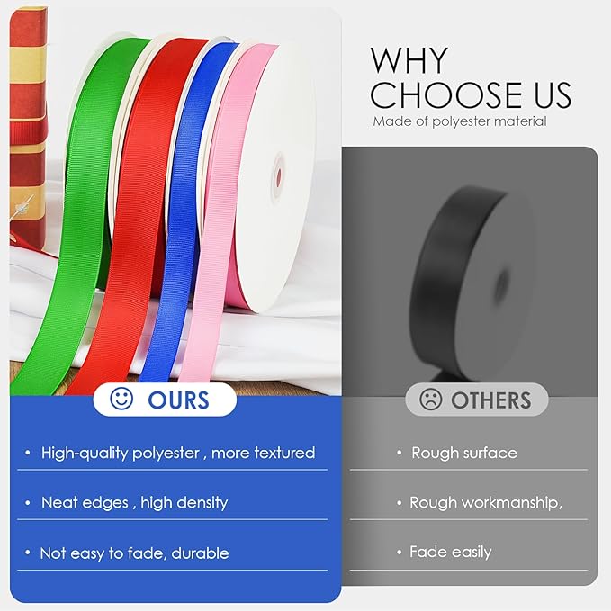 100 Yards 1.5 inch Grosgrain Ribbon, Solid Color Fabric Ribbon Perfect for Gift Wrapping, Wedding, Handmade Bows, Floral Bouquets and Party Decoration(Royal Blue)