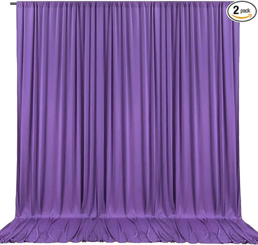10 x 10 Feet Purple Backdrop Curtain for Partie, Background Curtains for Photoshoot, Birthday, Wedding, Halloween, Thanksgiving, Christmas Day, New Year Party Decorations 5Ft x 10Ft, 2 Panels