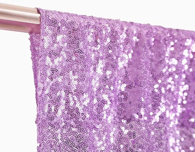 SquarePie Sequin Backdrop Curtain 2 Panels 2FT x 8FT Lavender Background for Wedding Party Christmas