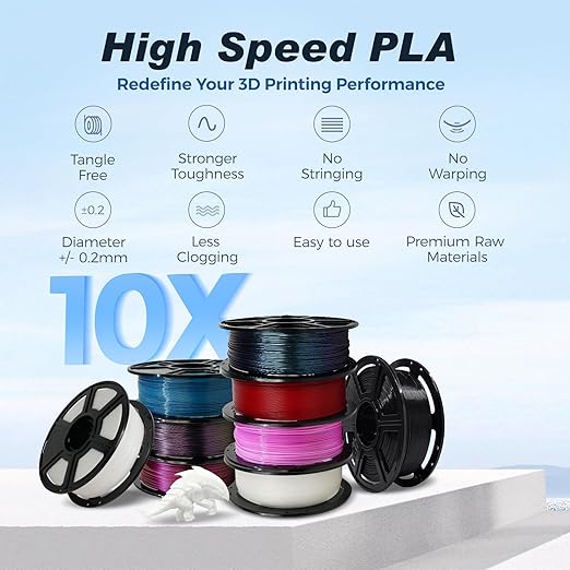 FLASHFORGE Rapid PLA Filament 1.75mm Purple, 500mm/s High Speed Printing, 3D Printer Filament 1kg Spool, Dimensional Accuracy +/- 0.02mm, Enjoy Exceptional Print Quality