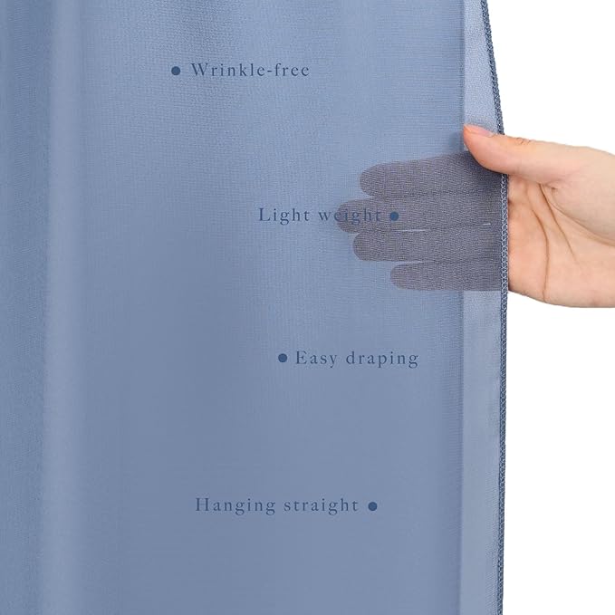 20Ft length x 28" width 2 Panels Wedding Arch Draping Fabric Dusty Blue Arch Drapes Chiffon Fabric Sheer Curtains Backdrop for Party Bridal Decorations Wedding Ceremony Ceiling Stage Reception Decor