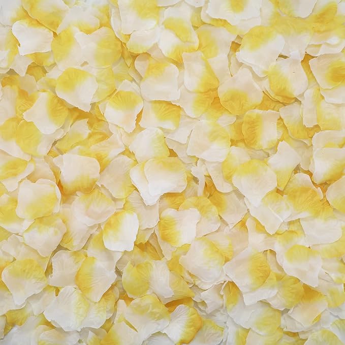 CODE FLORIST 2200 PCS Silk Flower Rose Petals for Wedding Decorations (Orange&White)