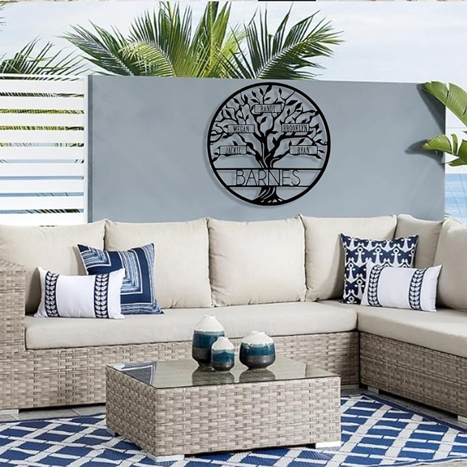 Personalized Tree of Life Metal Sign Wall Art Decor, Custom Wedding Gifts for Couples, Custom Family Name Sign, Christmas Valentine's Day Housewarming Gifts