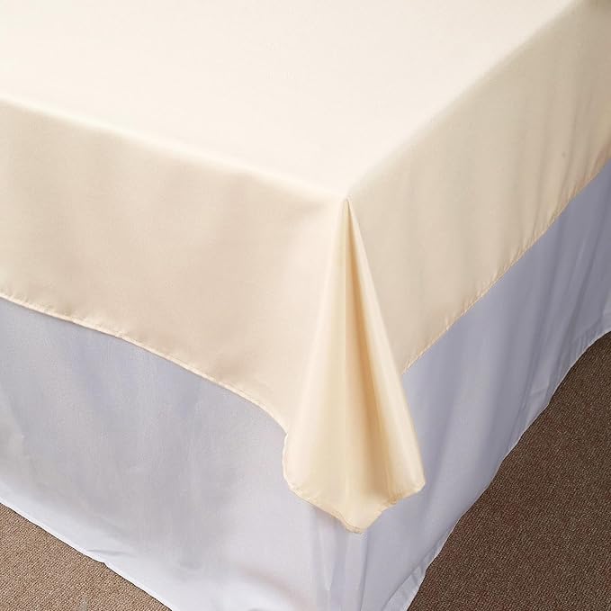 Efavormart 54x54 Beige Wholesale Linens Seamless Polyester Square Linen Tablecloth for Wedding Banquet Party Restaurant