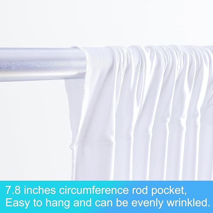 20ft x 12ft White Backdrop Curtains Wrinkle Free Backdrop Curtain for Wedding Parties White Fabric Backdrops Drapes Back Drop Cloth Bridal Shower Stage Curtains Wedding Decorations for Reception