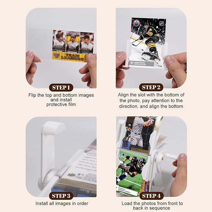 24-Slot Card Flip Book Display Stand,Trading Card Holder with Clear Protector for Gaming Cards, MTG, Sports Cards (Baseball/Basketball)