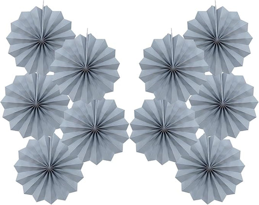 Gray Party Decorations,Wedding Decorations for Party Events Accessories,Anniversary Decorations,Birthday Decorations for Men,8in Hanging Paper Fans 30 Color DIY Set(Gray)