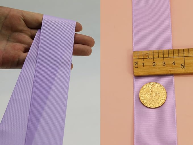 One Roll 50 Yards Soild Lavender Grosgrain Ribbon 1 1/2 inch Flower Bouquets Ribbons-1.5 inch Thick Gift Wrapping Ribbon-DIY Crafts Bow Hair Headband Accessories Ribbons #430(38mm)
