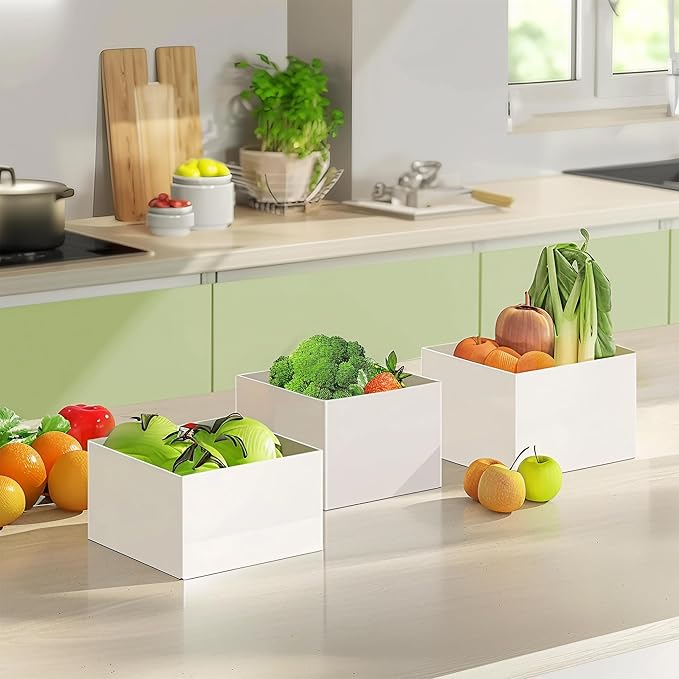 6Pcs Buffet Risers, Food Risers for Buffet Table, Acrylic Cube Display Risers with Hollow Bottom, Food Display Stand for Party Jewelry Dessert Figures (Size 5.5",6",6.5",7",7.5",8")