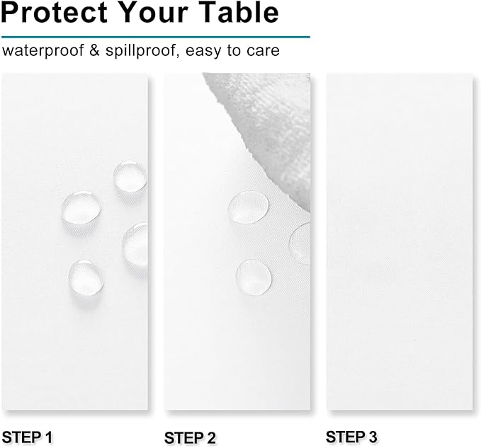 Hiasan White Rectangle Tablecloth - Waterproof Washable Polyester Fabric Table Cloth for Buffect Dining Birthday Party Wedding, 30 x 60 Inch
