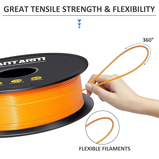 GIANTARM 3D Printer Filament, Orange Pla Filament, 1Kg(2.2lbs) Spool, 1.75mm Dimension Accuracy +/- 0.03mm, 3D Printing Filament