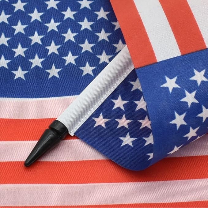 12 Pack American Desk Flags Set USA Small Mini Table Office US Miniature Desktop Flag Home Office Decoration