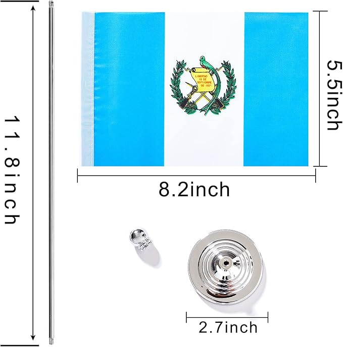 ZXvZYT 2 Pack Guatemala flag Guatemalan Table Flag Small Mini Guatemalan Desk Flags With Stand Base,International Festival Events Celebration Decorate,Home office Decorations