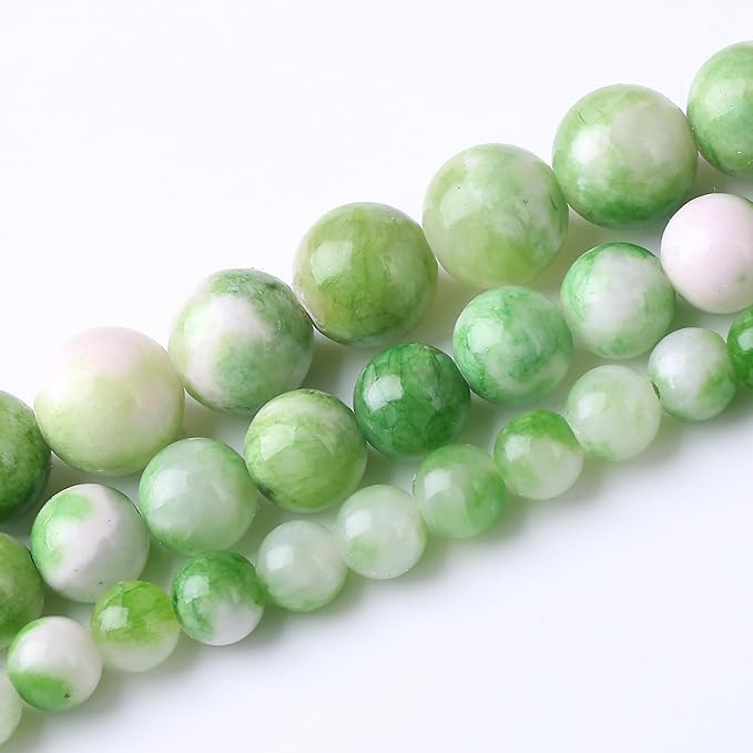 Green Persian Jade Stone Beads Gemstone Round Crystal Energy Jade Beads Stone Beads for Jewelry Making DIY Bracelet Necklace Jewelry Making 1 Strand 15.5inch 4MM