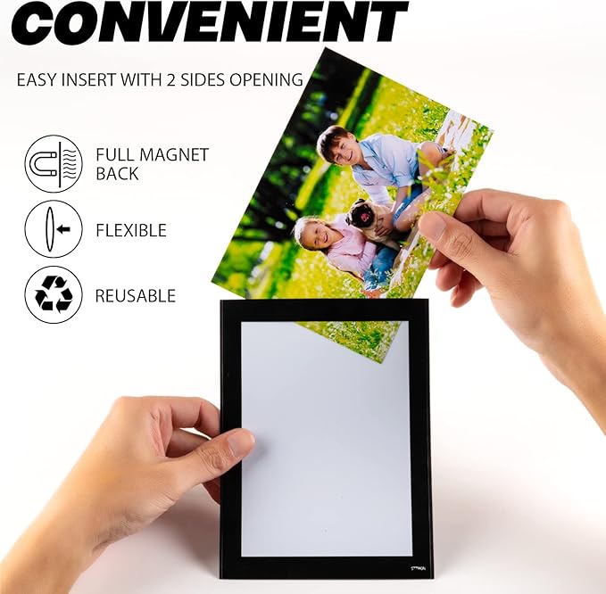 Magnetic Picture Frames for Refrigerator (4"X6",30 Pack),Magnet Photo Frame Pockets/Greeting Card Sleeve,Decorations for Lockers