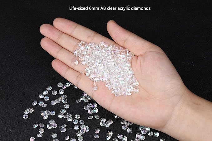 5000 pcs/Pack Wedding Table Scatter Confetti Crystals Acrylic Diamonds 6 mm Rhinestones for Wedding, Bridal Shower, Vase Beads Decorations (6mm, Rose red)