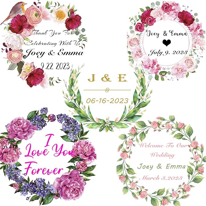 50 Pack Custom Stickers Personalized Labels for Business Logo Customized Vinyl Wedding Favors Birthday Baby Bridal Shower Make Your Own Decals