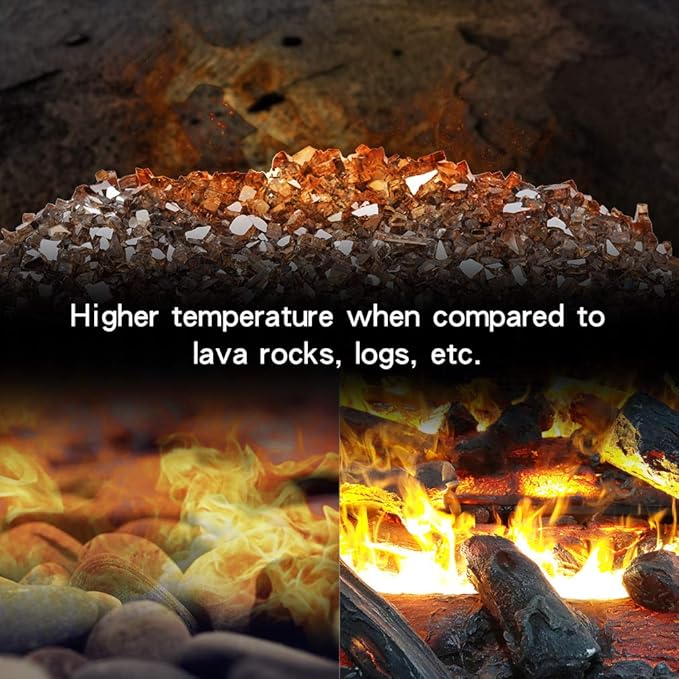 Stanbroil 10-Pound Fire Glass - 1/4 inch Reflective Tempered Fire Glass for Fireplace Fire Pit, Copper Reflective Fireglass