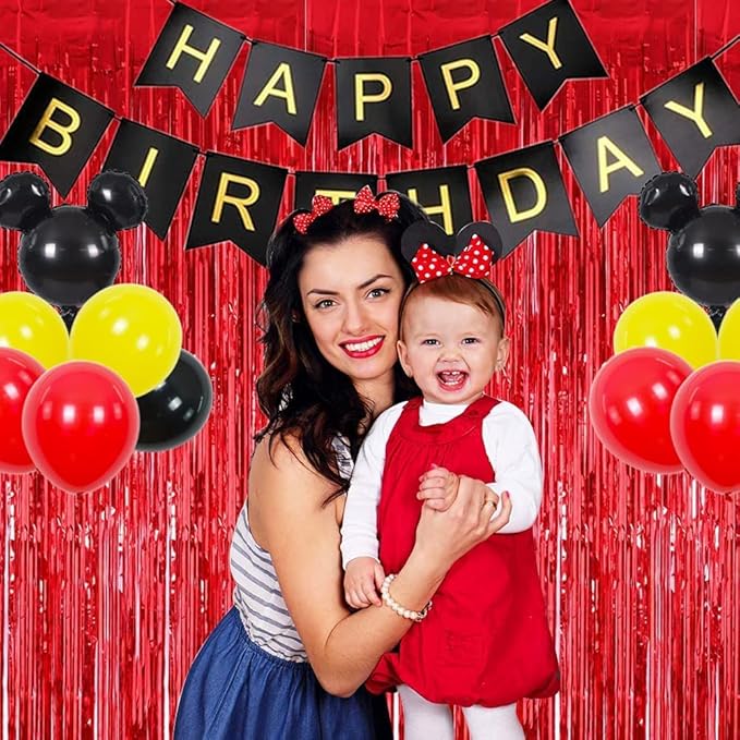 TONIFUL 3Pcs Red Door Streamers,Red Photo Booth Backdrop Metallic Streamers Red Foil Fringe Curtains for Birthday,Christmas,New Year,Bachelorette,Graduation Party Streamers Decor(9.9ft x 8.2ft)