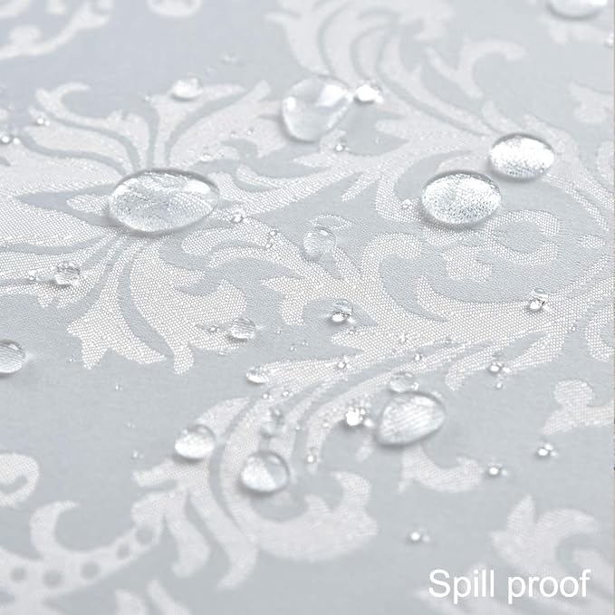 White Jacquard Square Napkin, Damask Wrinkle Resistant Soft Polyester Napkins, Fabric Cloth Dinner Napkins for Daily, Wedding, Birthday, Anniversary, Holiday, Parties, Set of 4 (White, 20X20" Napkin)