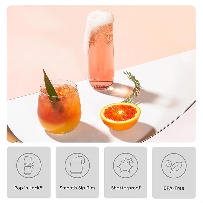 TOSSWARE POP Gold Rim 12oz Vino Jr Set of 48, Premium Quality, Recyclable, Unbreakable & Crystal Clear Plastic Cocktail Glasses