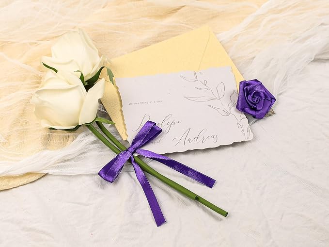 Purple Satin Ribbon 3/8 inch X Continuous 100 Yards, Single Face Polyester Ribbon Perfect for Gift Wrapping, Flower Bouquet, Wedding Decor, Crafts, Bow Making, Sewing and More
