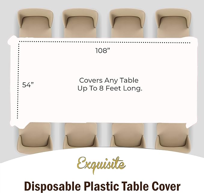 Party Solids Pack Of 12, Premium Rectangle Holiday Design Plastic Tablecloth - Christmas Decorations Tablecloth Disposable Plastic Table Cover for December - 54 inch. x 108 inch