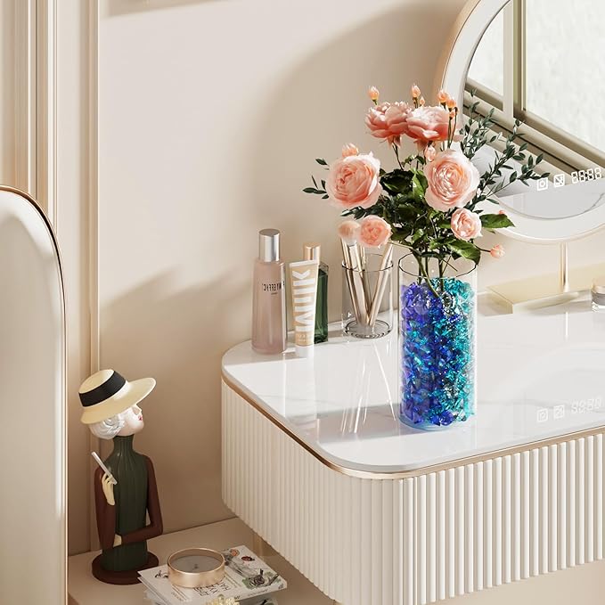 Acrylic Diamond Fake Gems Vase Filler, Babenest 240pcs 3/4 Inch Faux Diamonds Crystals Jewels for Table Scatters Wedding Party Arts & Crafts Birthday Decoration (240, Clear/Rpyal Blue/Baby Blue)