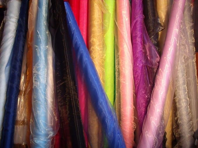 VDS Mint Organza Fabric, 45 Yards Continuous, 45” Wide, Wedding Party Decoration Iridescent Crystal Sheer Shiny Organza Tulle Bridal Dress DIY Crafts Costume Sewing Backdrop Arch Cloth