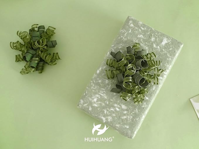 HUIHUANG Green Bows for Gift Wrapping Christmas Gift Bow 5 inch x 8 Counts Moss Green Self-Adhesive Curly Ribbon Bows for Presents, Paper Bag, Party Favors, Wrapping Accessories