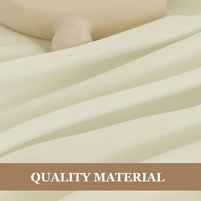 Fitable 6 Pack Ivory Round Tablecloths - 120 Inches in Diameter - Stain Resistant and Washable Table Clothes, Polyester Fabric Table Covers for Wedding, Party, Banquet, Formal Events