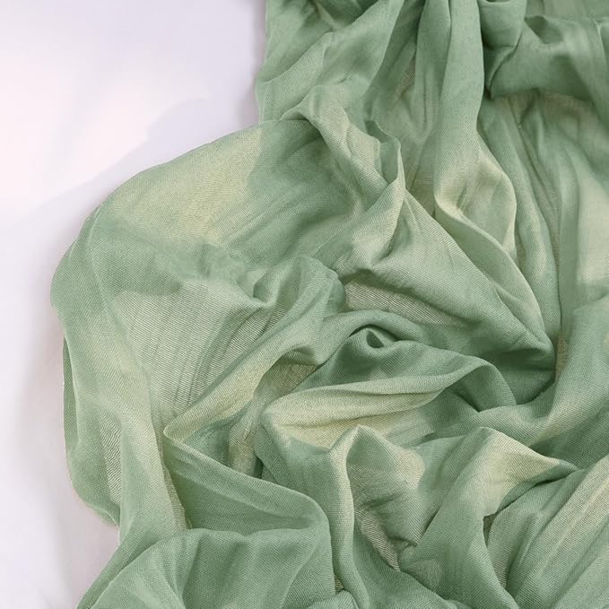 Sage Green Cheesecloth Table Runner 12 Pack Fall Table Runners Boho Gauze 120 Inches Sage Cheese Cloth Fall Table Decorations for Thanksgiving Wedding Bridal Baby Shower Tea Party