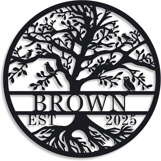 Personalized Tree of Life Metal Sign, Custom Name Sign, Tree of Life Wall Decor,Tree of Life Wall Decor, Custom Metal Signs Personalized