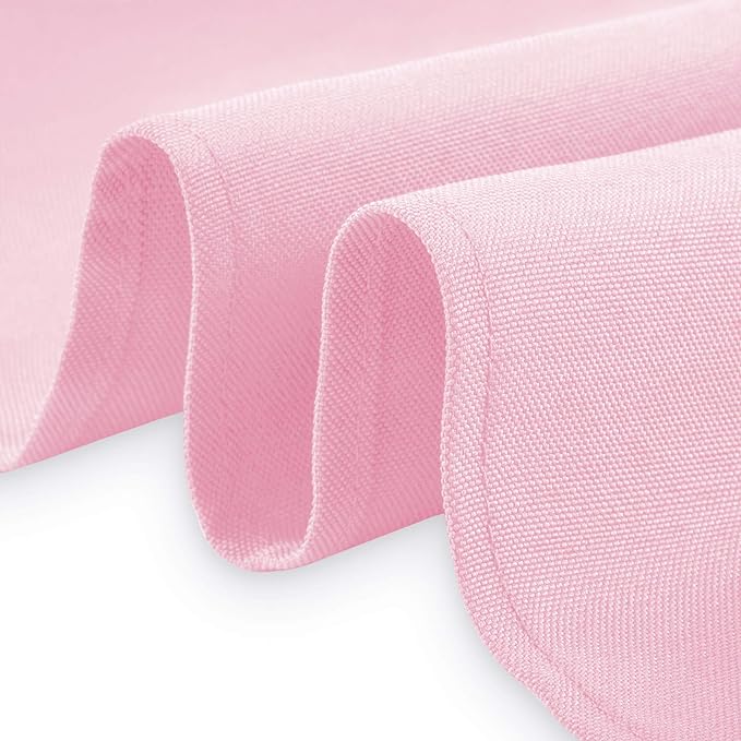 Lann's Linens - 10 Premium 90" x 132" Tablecloths for Wedding/Banquet/Restaurant - Rectangular Polyester Fabric Table Cloths - Pink