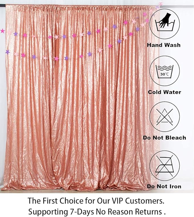 ShiDianYi Blush 8FTx10FT Sequin Backdrop, Sequined Party Backdrop for Baby Shower/Birthday/Wedding
