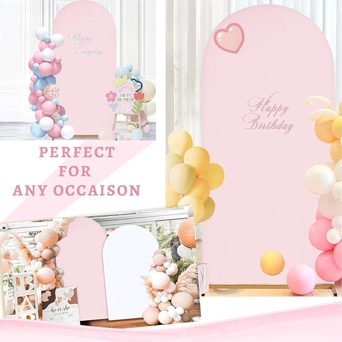 SoarDream Pink Spandex Arch Cover 6FT Wedding Arch Backdrop Cover Stretchy Backdrop Chiara Wall Arch Stand Cover for Wedding Birthday Balloon Decorations- Ideal for Balloon Arches