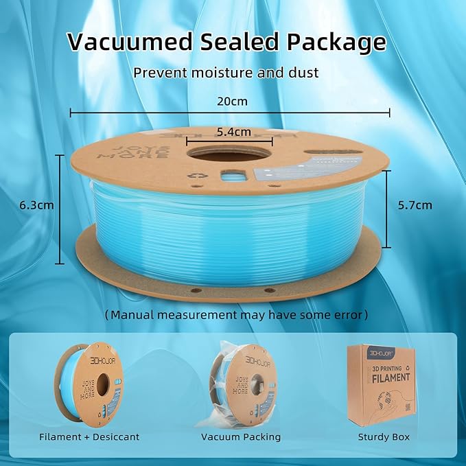 Transparent Multi Rainbow Color Gradient Change PLA 1.75mm 1KG 3D Printing Filament Crystal Rainbow PLA Clear PLA Filament with Cardboard Spool-Glacier