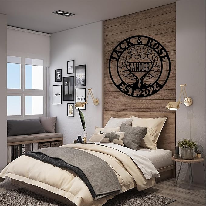 Personalized Tree of Life Metal Sign Wall Art Decor, Custom Wedding Gifts for Couples, Custom Family Name Sign, Christmas Valentine's Day Housewarming Gifts