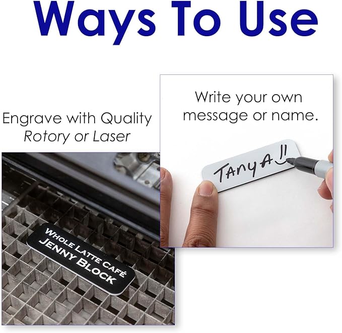 Blue Name Tag Blanks – 25 Pack, 1.5" x 3", Round Corners, Engravable Plastic Badges with Magnetic Backing – All Quality Badges