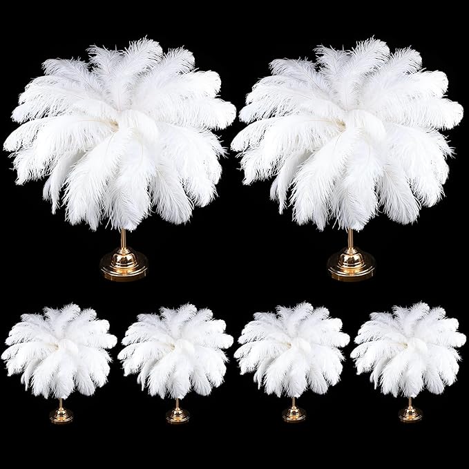80 Pcs Large Natural Ostrich Feathers Plumes 14-16 Inch Bulk for DIY Crafts Wedding Party Centerpiece Vase