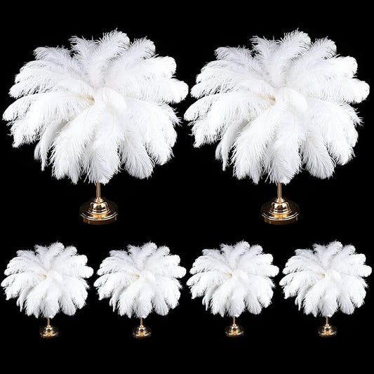 80 Pcs Large Natural Ostrich Feathers Plumes 14-16 Inch Bulk for DIY Crafts Wedding Party Centerpiece Vase