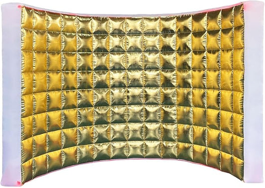 SAYOK Inflatable Photo Booth Wall (Gold, 119' 'x 59''x 91'') Selfie Booth Backdrop, Photo Booth Enclosure Inflatable Photo Shoot Background Golden Wall for Wedding Party Exhibition Event