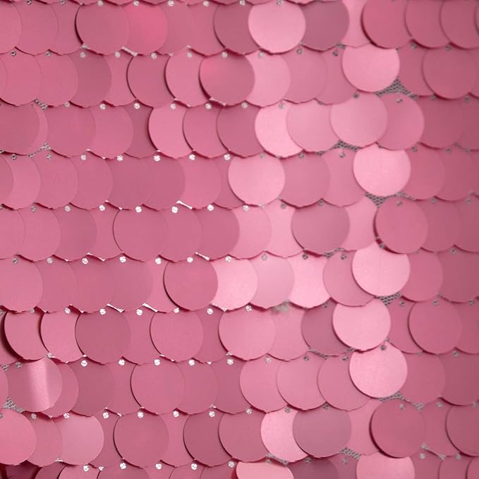 JYFLZQ Pink Payette Sequin Backdrop Big Sequin Backdrop Curtain for Parties 8.5 x 8.5 ft