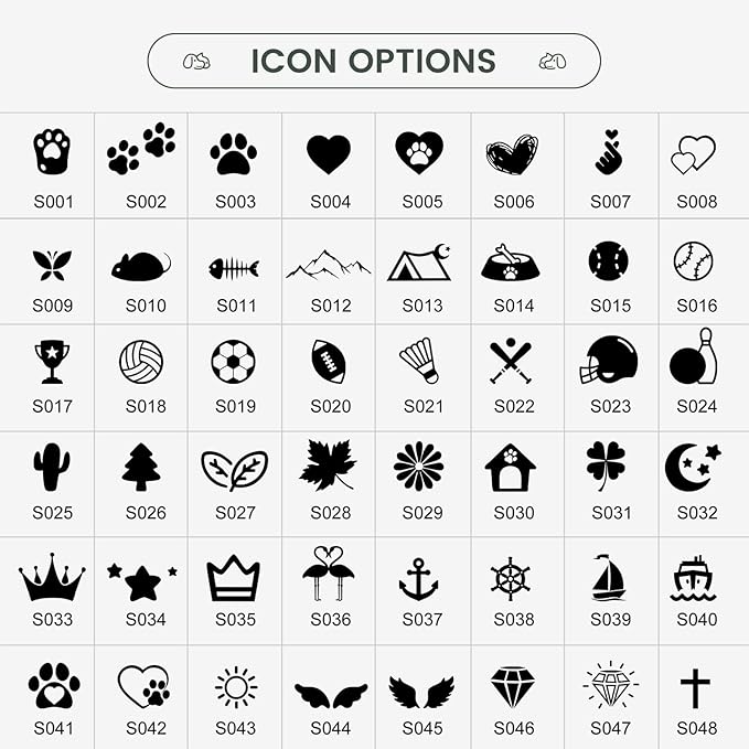 YEHANTI Personalized Dog Tags Engraved for Pets - Stainless Steel Custom Dog Cat Tag with Various Cute and Beautiful Icons, Double Sided Engraved Pet ID Tags Dog Name Tag, Hexagon